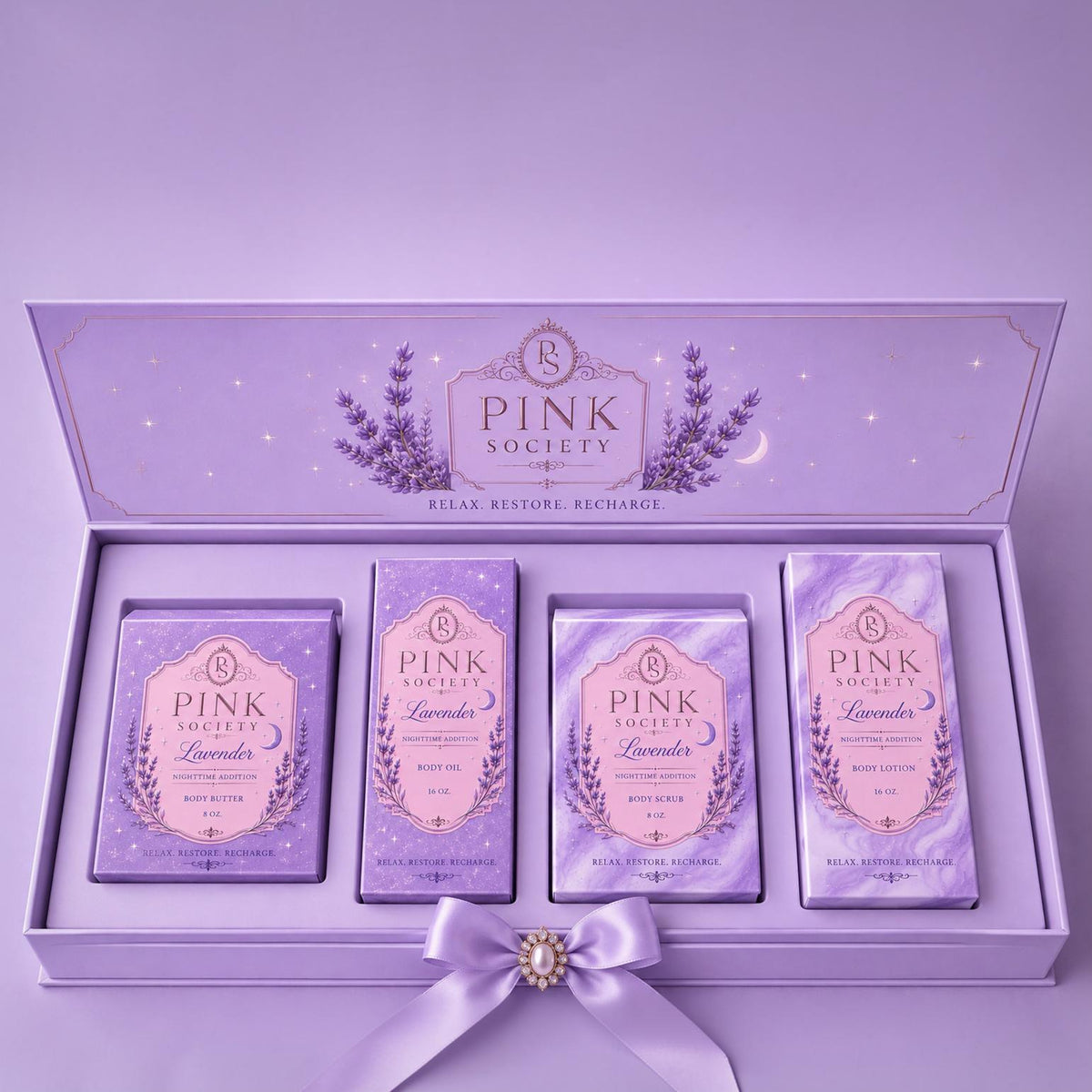 Pink Society Lavender Nighttime Edition Skincare Collection