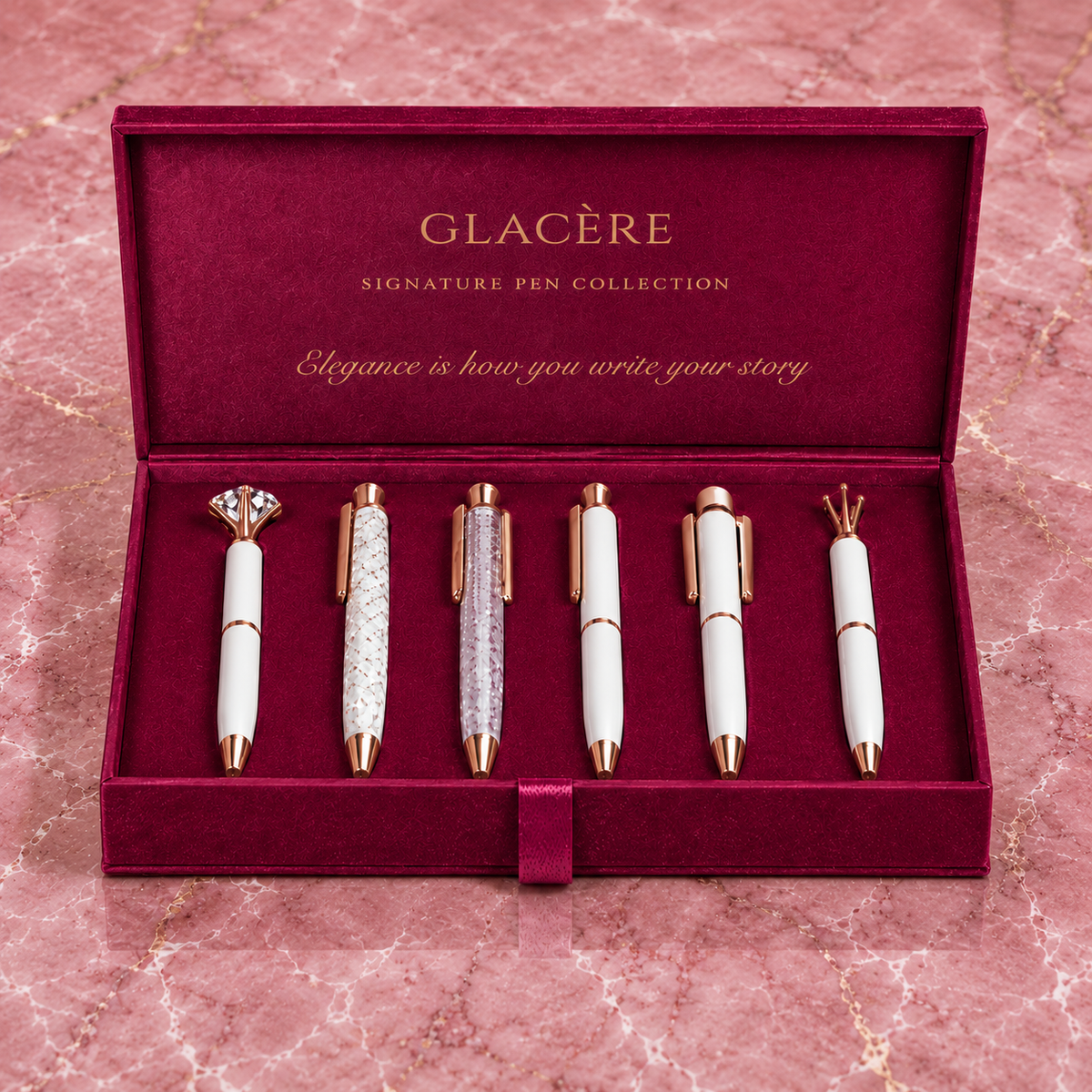Pink Bloom Pen Set