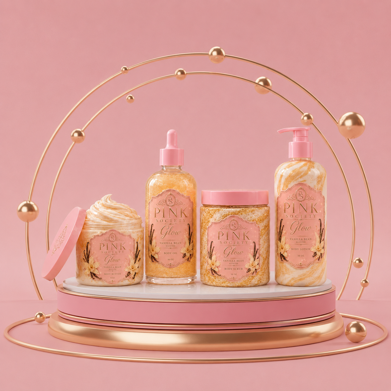 Pink Society Glow – Vanilla Bean Skincare Collection