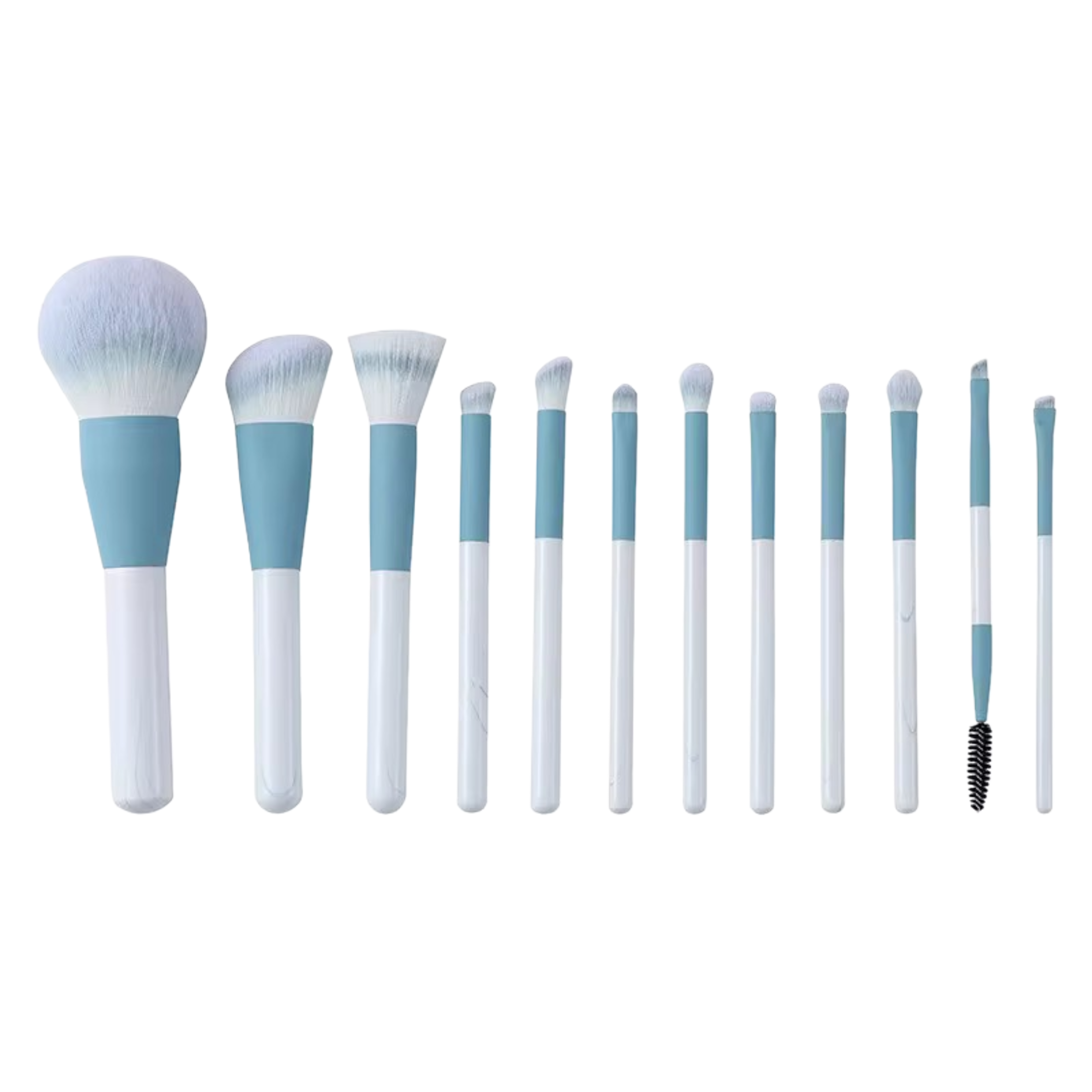 Frosted Elegance – 12-Piece Brush Set + 3 Beauty Blenders